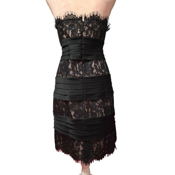 INC International Concepts Eyelash Lace and Satin Strapless Dress - Picture 4 of 6